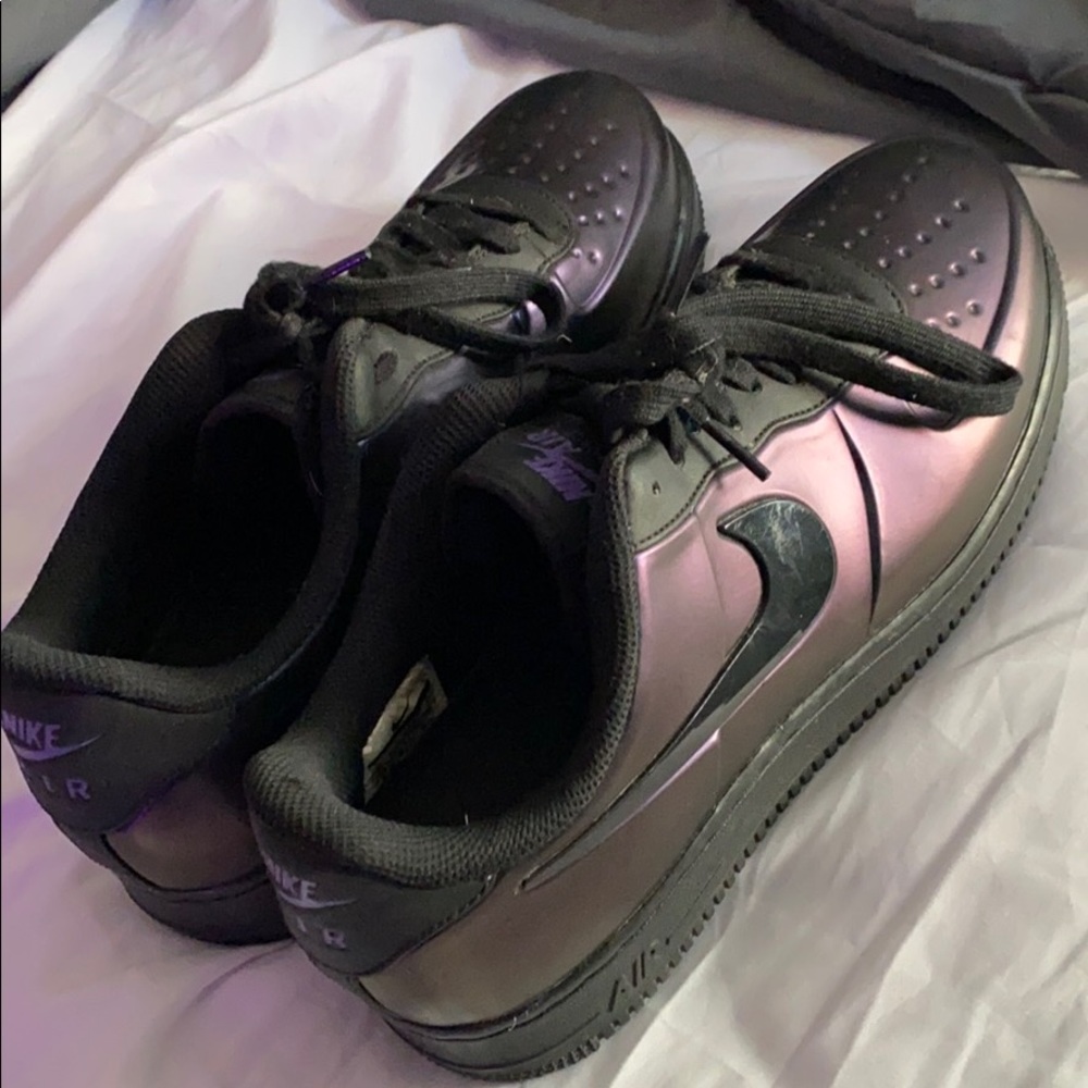 purple metallic air force 1s
